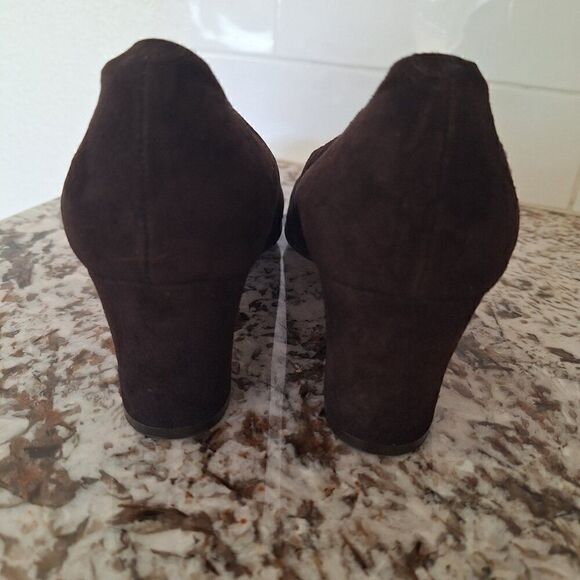 BALLY Brown‎ Suede  leather patent Flats size 7.5 M - Picture 4 of 10